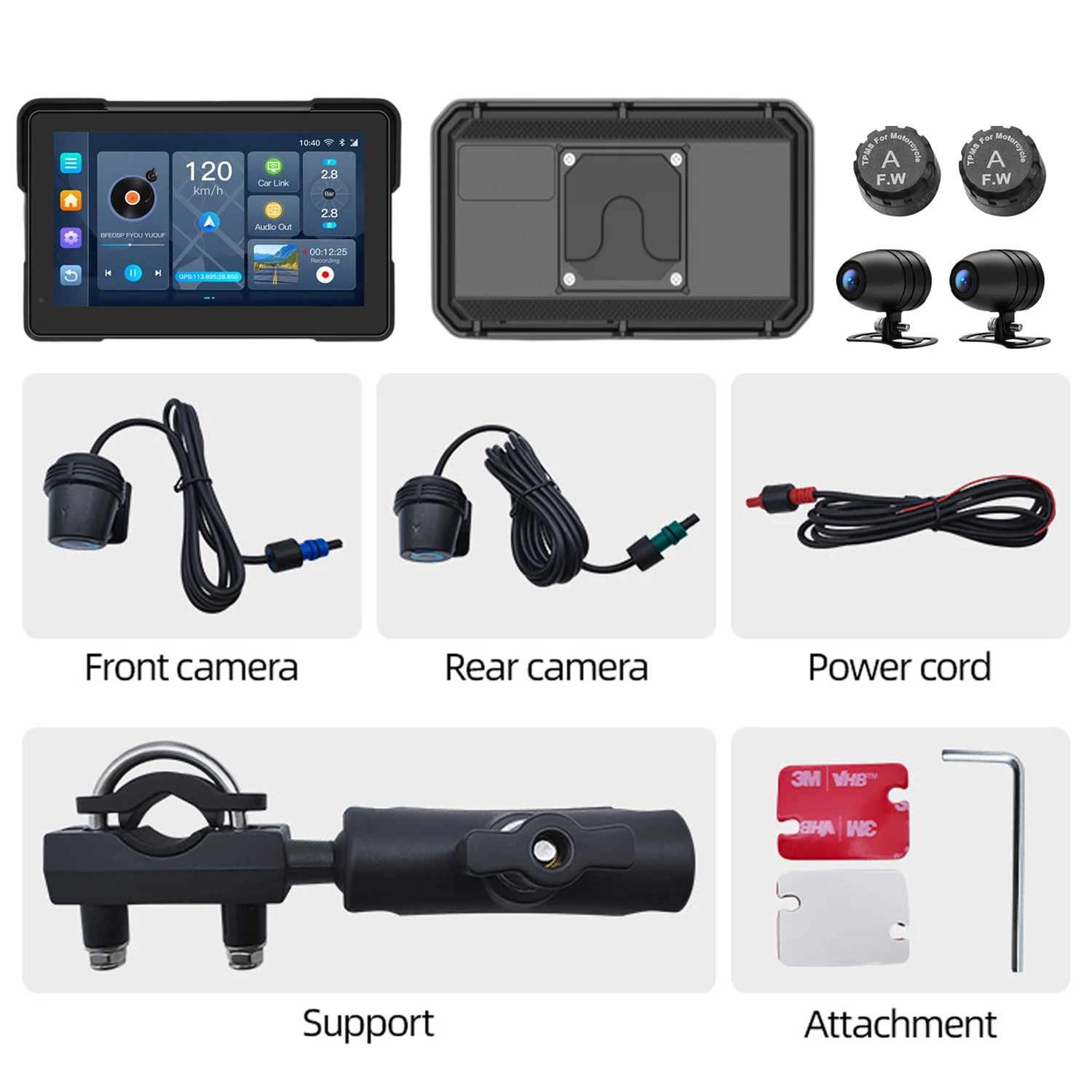 7-Inch GPS Navigator for Motorcycles-Waterproof Android with