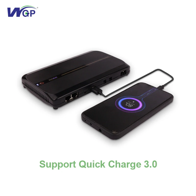 WGP ODM Multi Outputs Quick Charge 36W Online DC POE Mini UPS 5V 9V 12V 24V 48V for Access Point WiFi Router Modem ONT CPE GPON