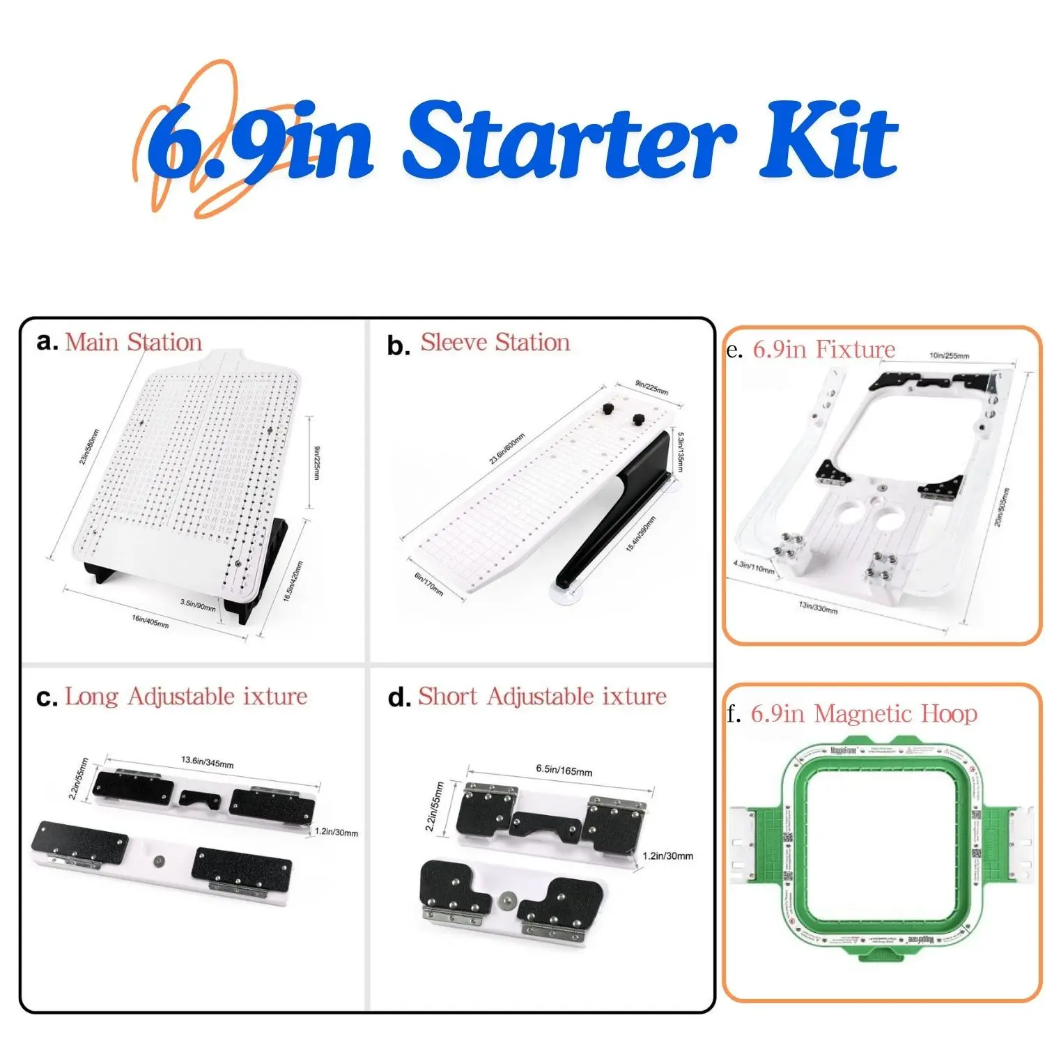 Hoop Talent Adjustable Hooping Station Kit for Brother Tajima