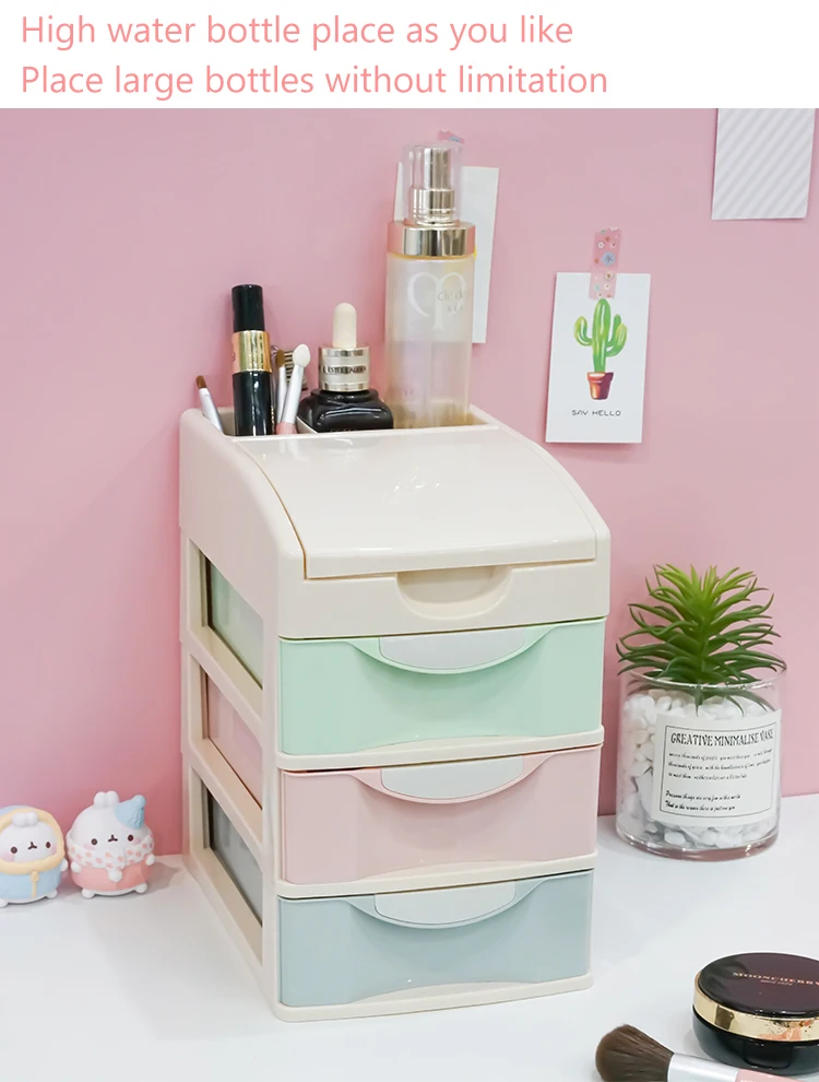 ITEM NO.5200BZ Factory 2/3/4 Layers Household Plastic PP Desktop Makeup Cosmetic Drawer Storage Organizer Holder Box details