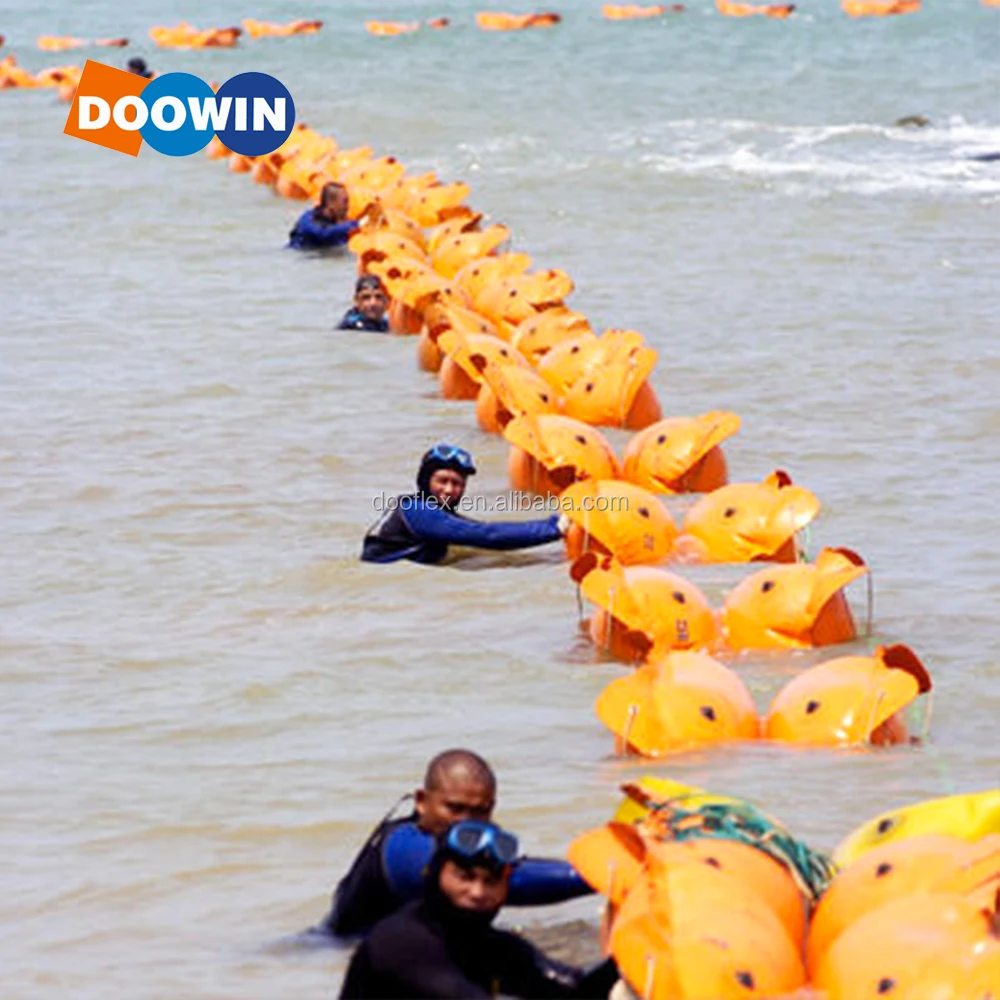 High Quality PVC Floating Pontoon Pipeline Floater Twin Inflatable Cable Floats for Pipeline Installation