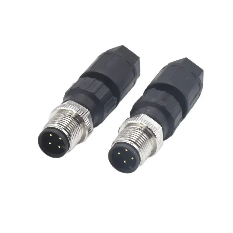 Manufacturer Field Quick Installation 4 Pin Connector Male A Coded IDC Plug Cable M12 Waterproof Circular Connector