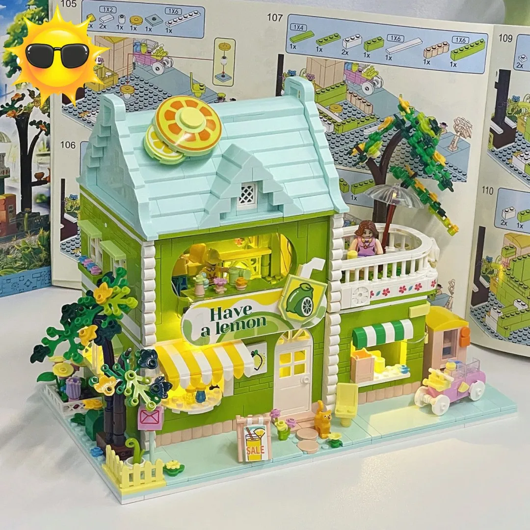 Micro-Particle House Building Blocks Set Mini Street View Ideas Architecture Model Bricks Dolls House Play set Toy