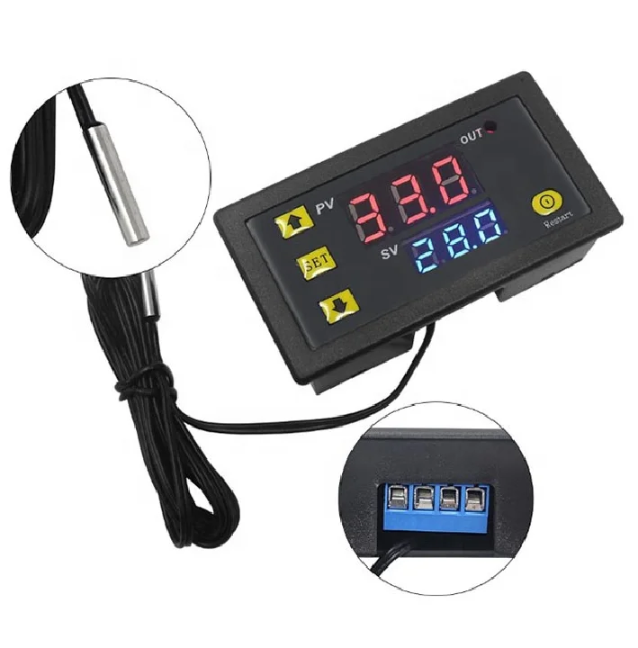 Mini Regolatore Di Temperatura Digitale W3230 – Display LED, 12V 20A, Sensore NTC, Da -55°C A 120°C, Per Freezer, Serbatoi E Attrezzature Industriali