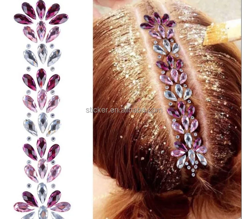 Sparkling Hair Crystal Diamond Hair Accessories For Women Flower Hair  Sticker - Buy Hair Accessories,Hair Crystal Sticker,Flower Hair Sticker  Product on 