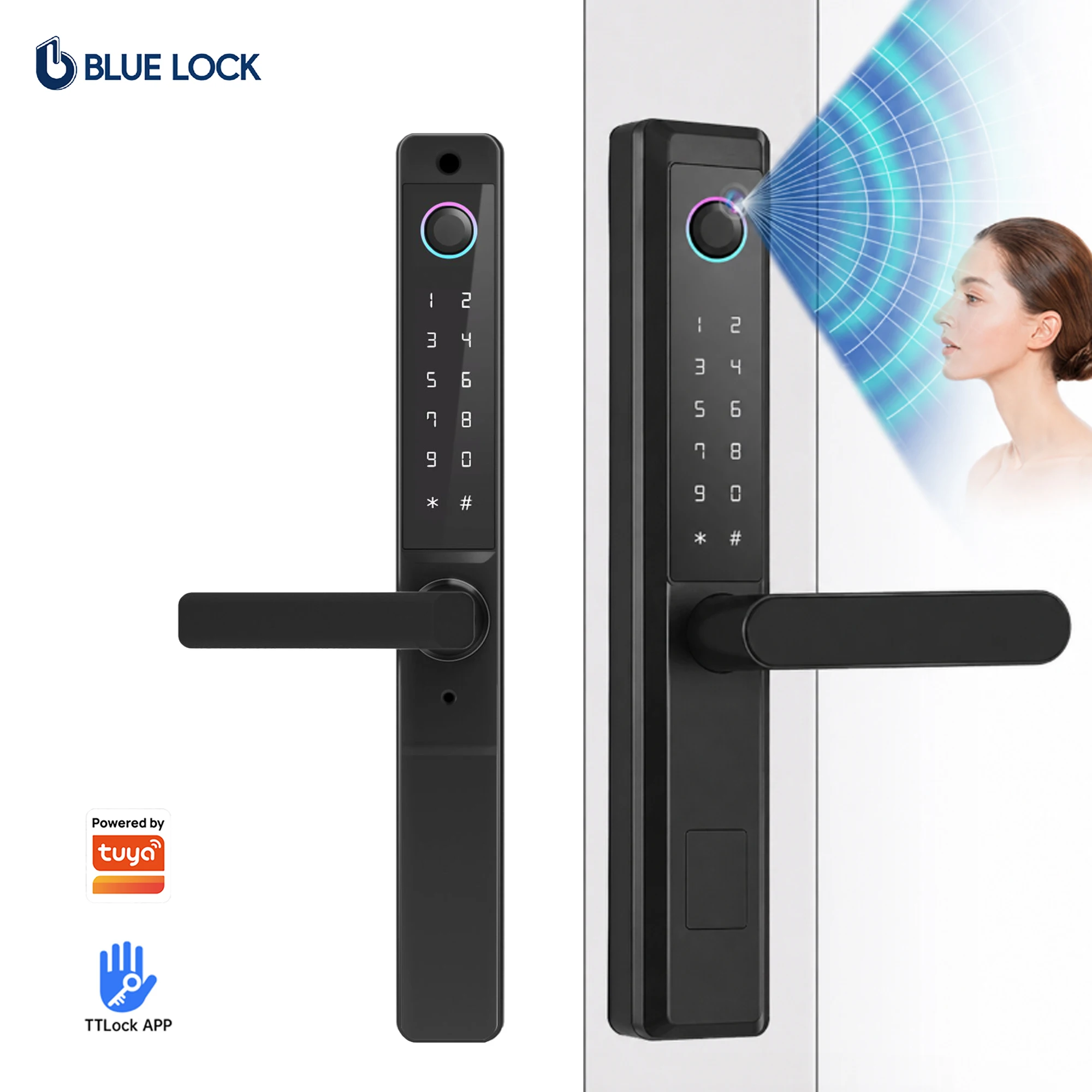 Bluelock Tuya Wifi BLE OEM ODM Waterproof Broken Bridge 3085 Mortise TTLock Smart Lock Double-sided Slim Keyless Entry