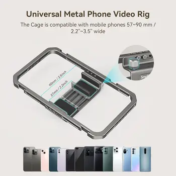 SmallRig Universal Phone Cage Smartphone Video Rig Kit with Handles Vlogging Case Stabilizer for Videomaker 2791B+2772*2 detail image