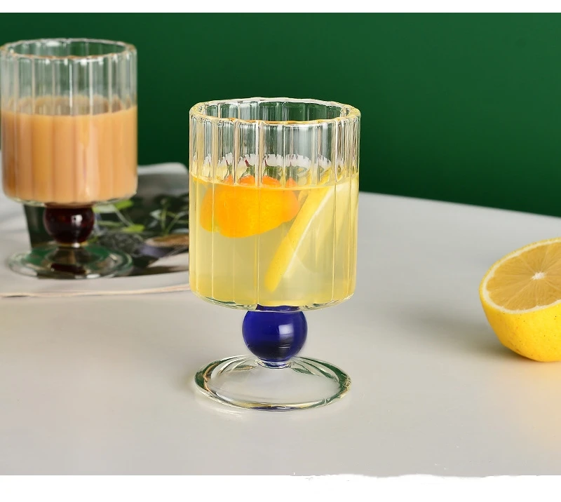 Stackable Clear Vertical Glasses Drinkable Coffee Whiskey Fruit Tea