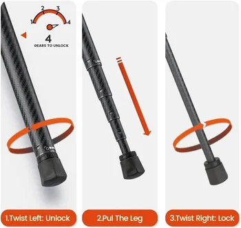 Outdoor Travel Lightweight Tripod Dual 360 Panorama Carbon Fiber Tripod Professional Photography Outdoor Tripod detail image