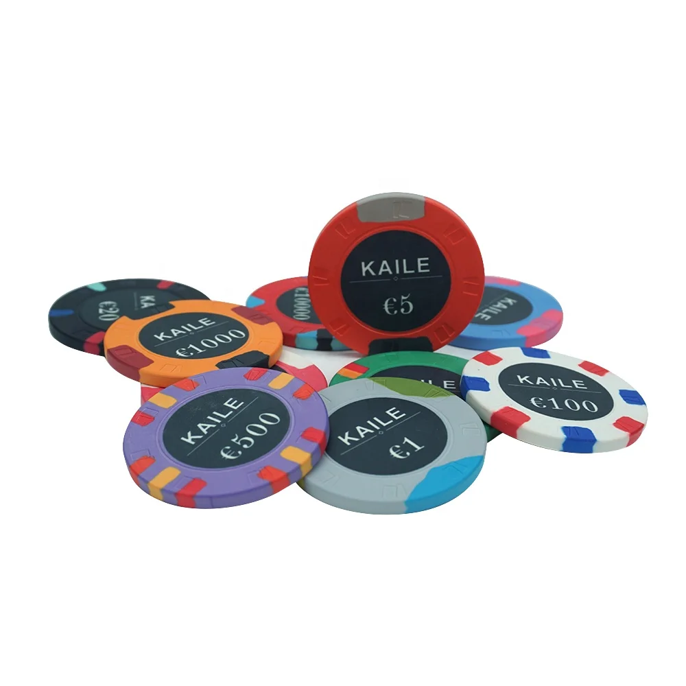 Professional Custom Card Mould Poker Chips Euro 10g 39mm Ceramic