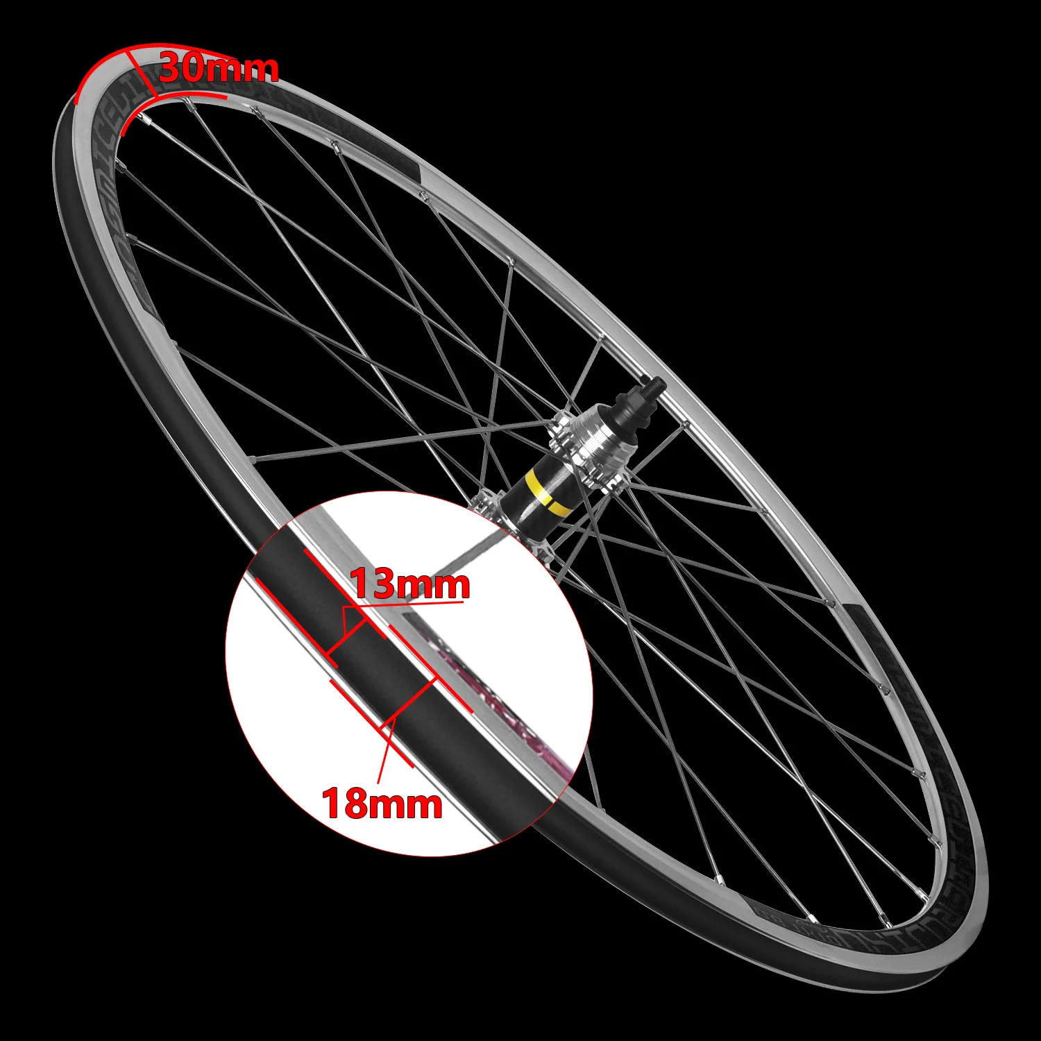 RUJIXU 700C Silver Aluminum Alloy Durable Road Bike Wheel Set