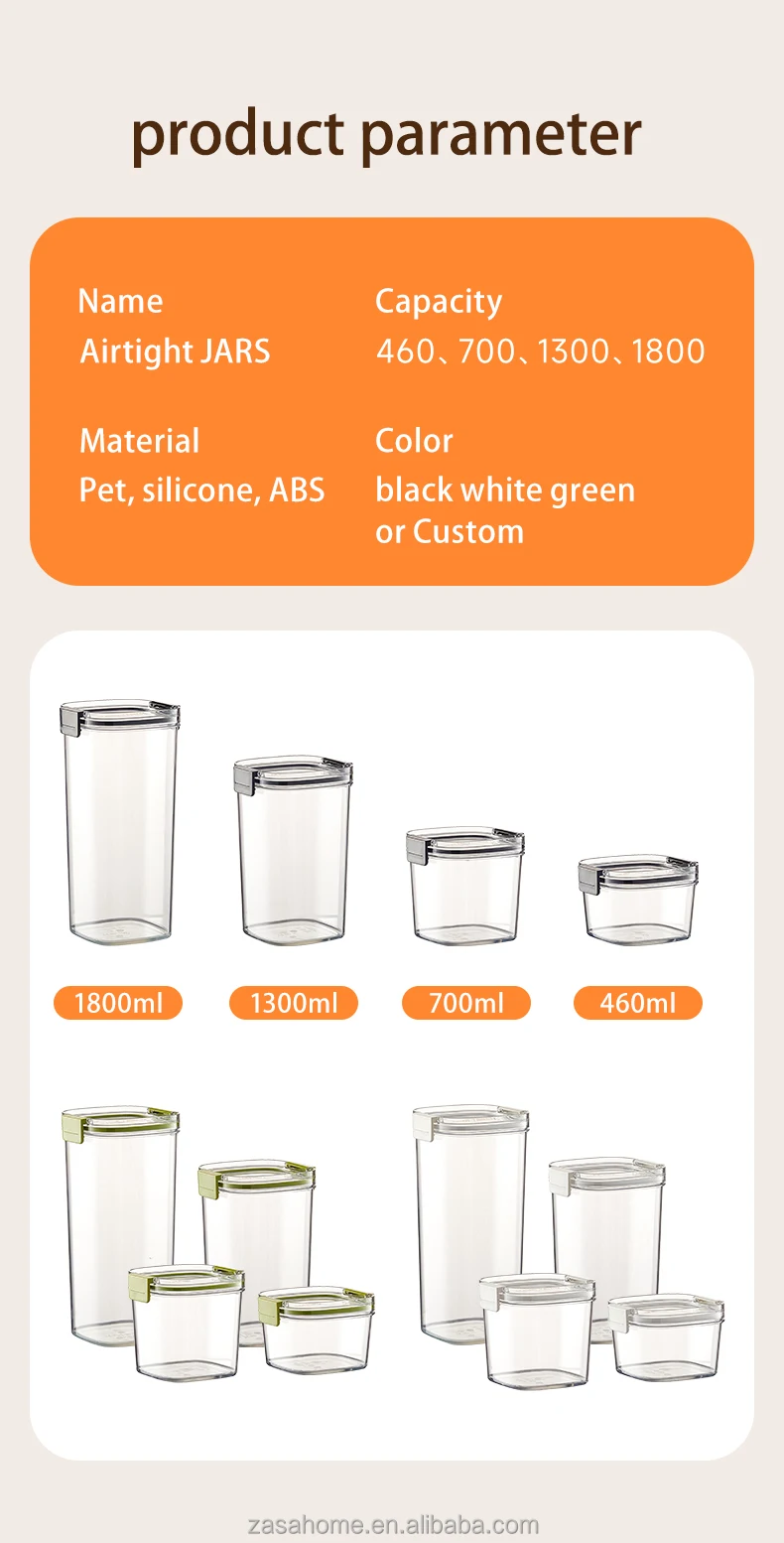 Pet Airtight Food Storage Containers Plastic Cereal Containers With