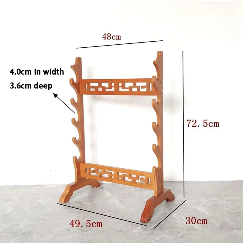 JISADER Présentoir Mural épée En Bois – 4 Ou 5 Niveaux, Bords Polis, Pour Samouraï Et Décoration