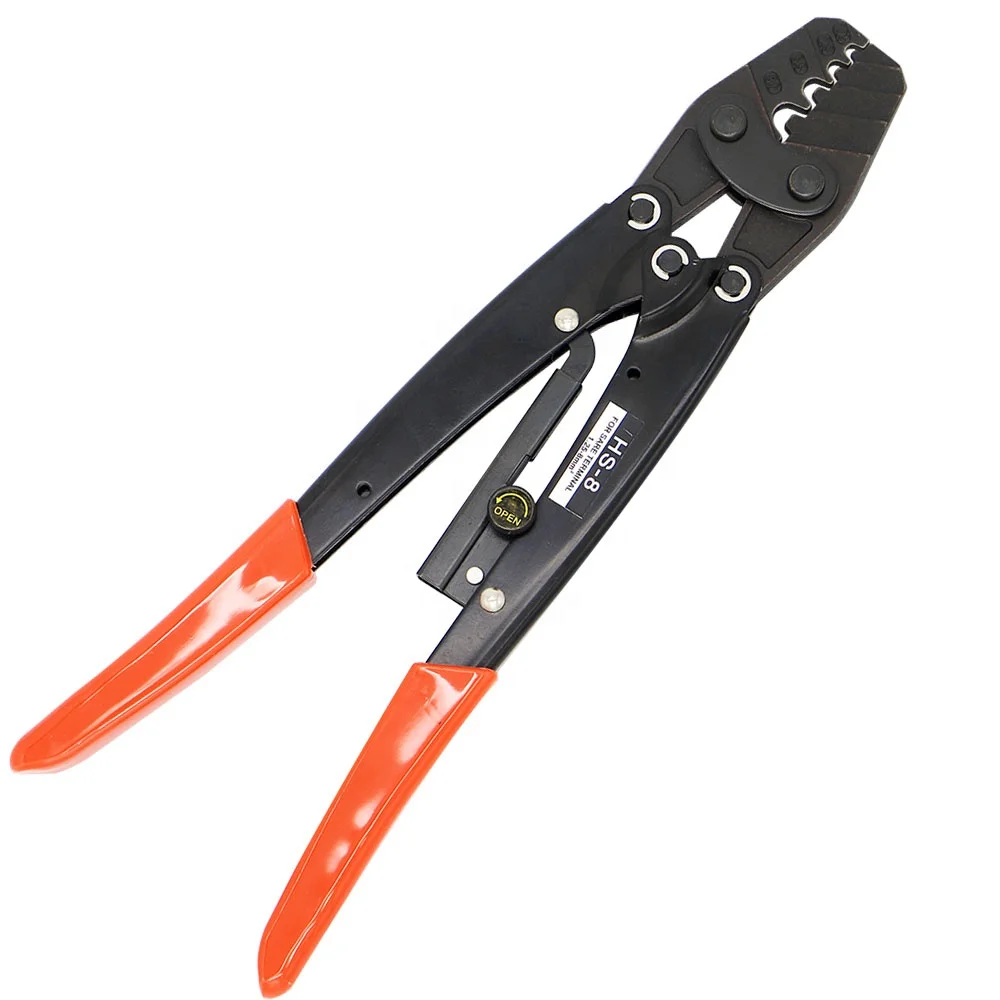 Non-insulated terminals Ratchet Terminal Crimping plier AWG16-8 1.25-8mm² 