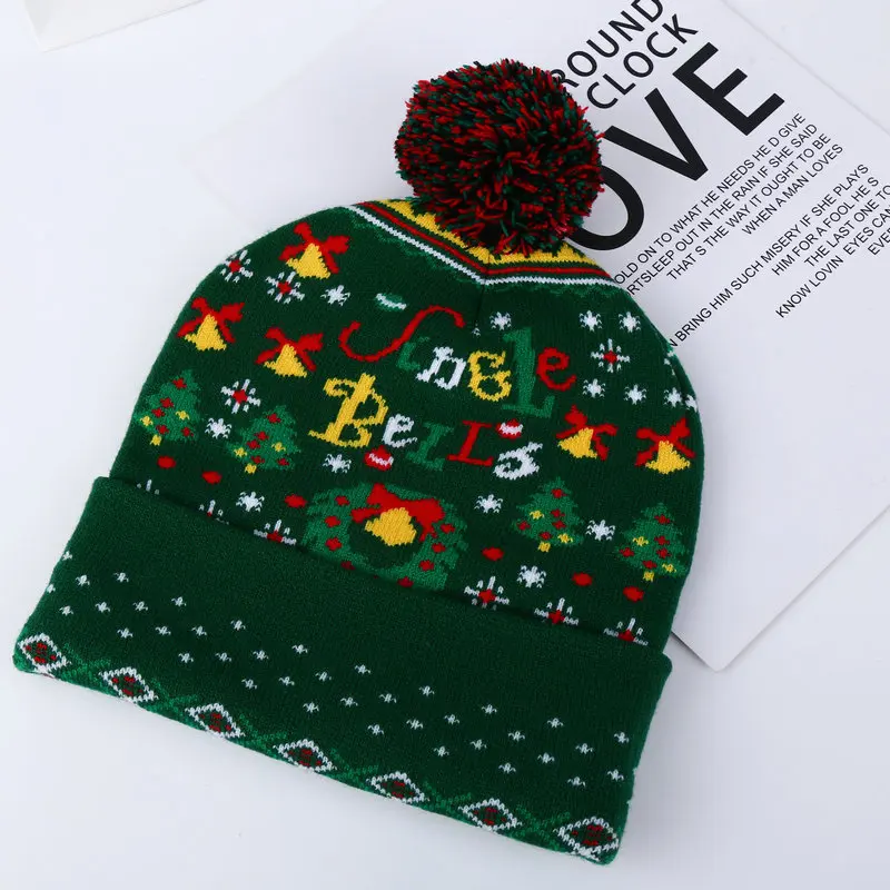 Christmas Custom Green Bobble Hat 