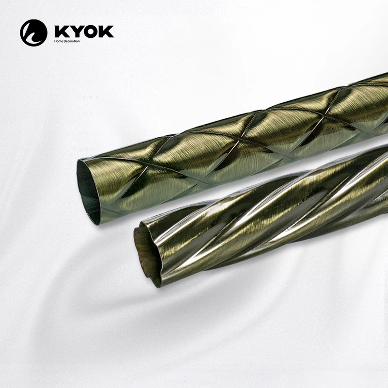 KYOK Pipe and Drape Curtain 400Cm Extendable Curtain Poles Double Bracket Curtain Accessories Iron Pipe With Crystal FinialsD910