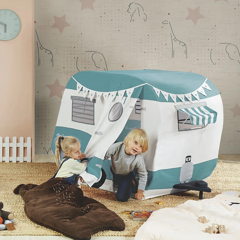 Activity Kids Play Tent Baby Play Home Mini Camper Blue Tiny Land Kids Play  House