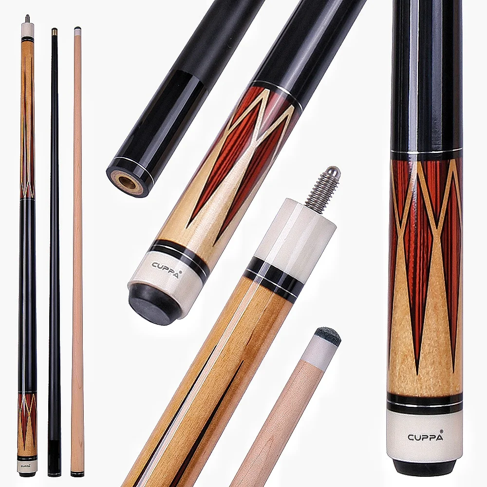 CUPPA X6 Pool Cue - Customized 1/2 Split Maple Shaft