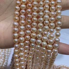 Pearl Strand Fresh Water China Cultured Natural Real Freshwater Pearl Strand String Beads Wholesale Loose Round 8MM White Fresh Water Pearl For Jewelry