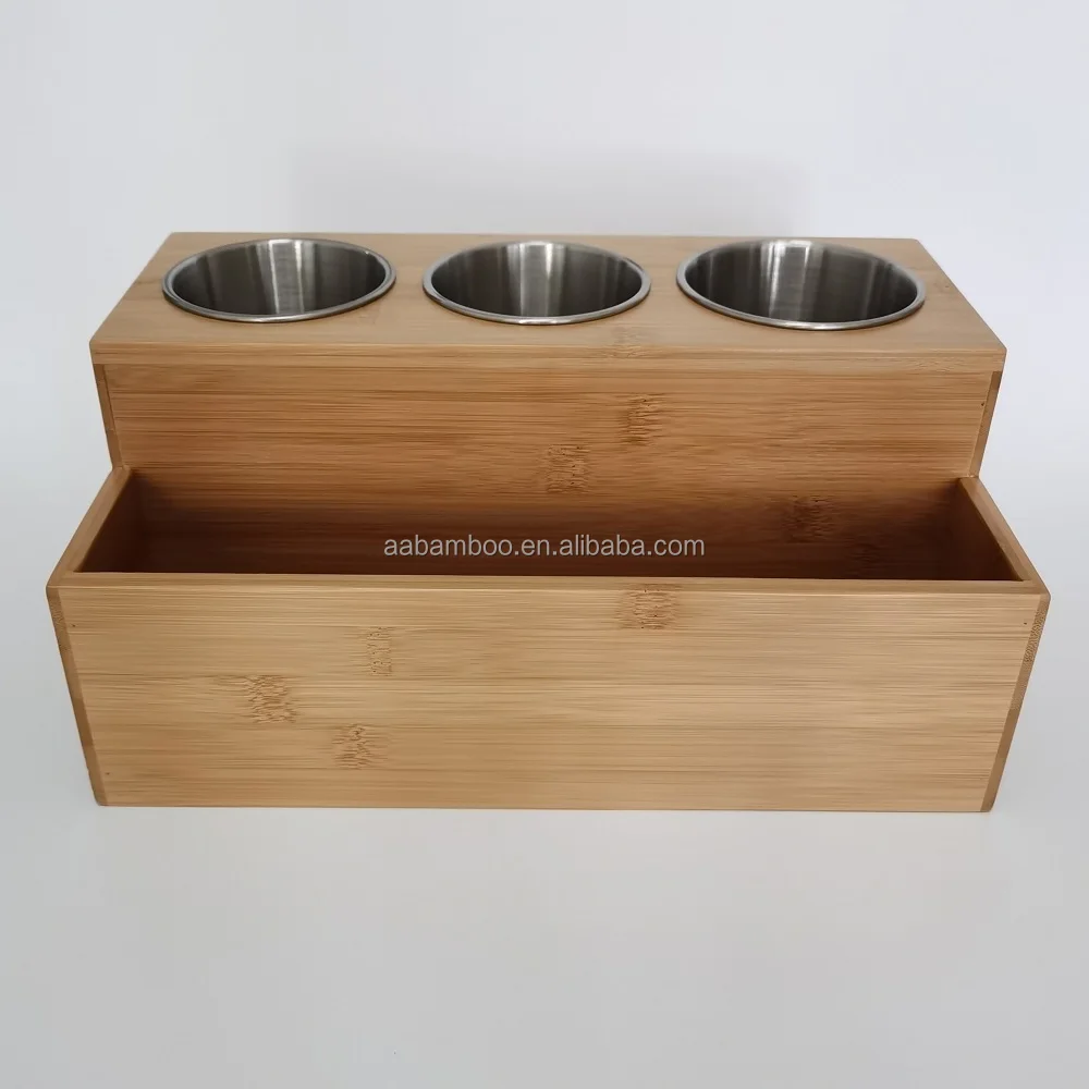 Multifunctional Bamboo Wooden Hair Tool Organizer Blow Dryer Holder