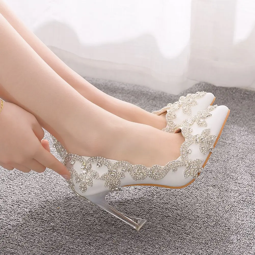 2023 Spring New Crystal Flash Diamond 7 Colors Wedding Bridesmaid Shoes  Banquet Stiletto Women's Shoes - AliExpress