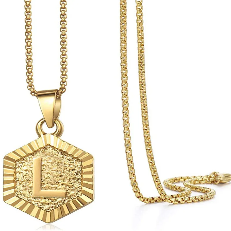 Alphabet Pendant Necklace Men Jewelry 