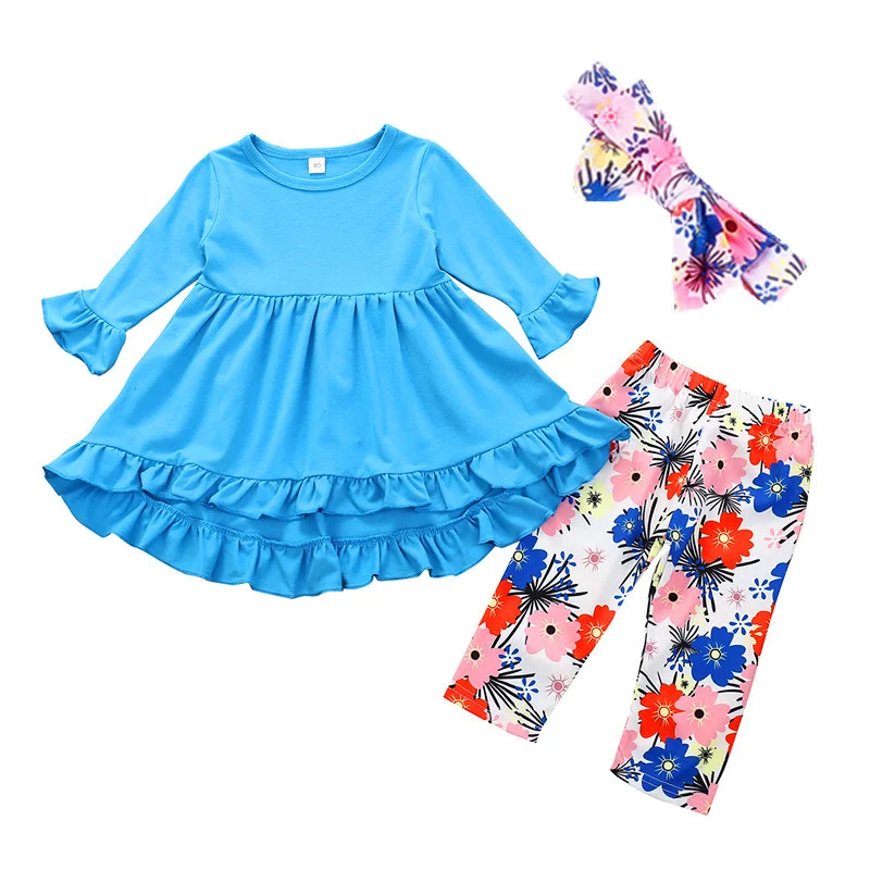 Ropa De Primavera Para Niñas Pequeñas,Conjuntos De Pantalones  Florales,Manga 3/4 Con Volantes - Buy Casual Conjuntos De Ropa Para  Niños,3/4 Longitud Manga,Hola-bajo Vestido Pantalones Conjuntos Product on  