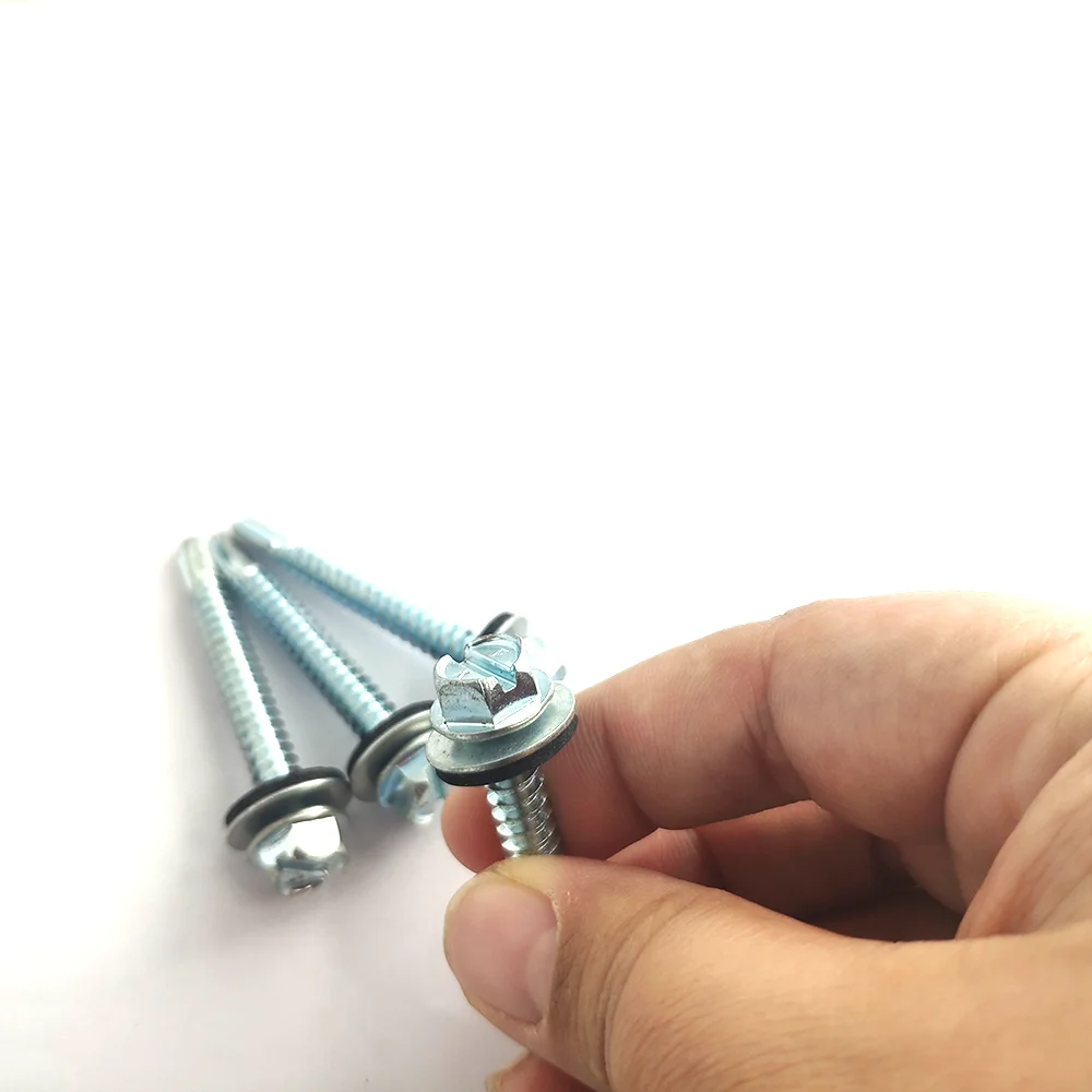 Machine Produce Metal Galvanized Hex Washer Head Self Drilling Screw Roofing Screws Tek