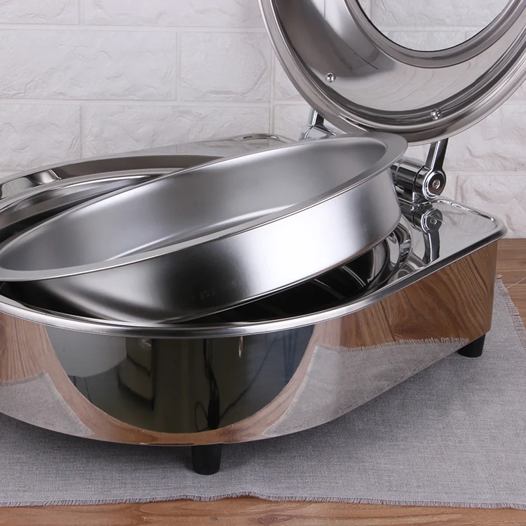 Economy Stainless Steel Buffet Display Chafing Dish Hotel Equipment Food Warmer Chafer Dish Buffet Set_4