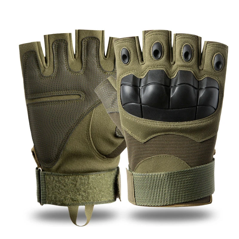 
 Factory OEM High Quality Fibre Leather Tactical Military Men Army Combat Gloves  