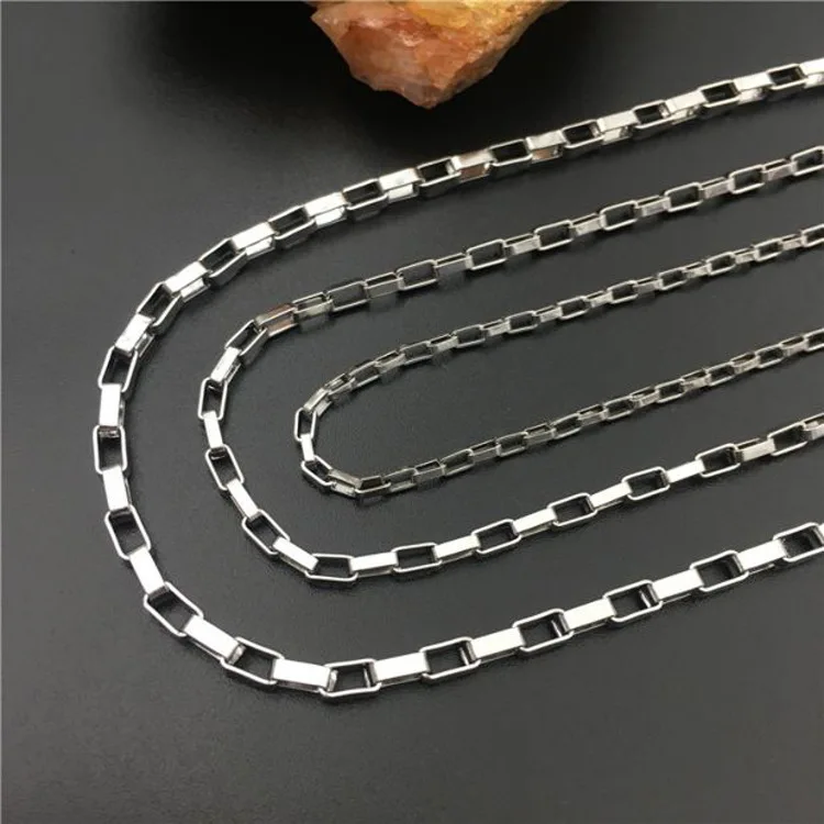 1.5mm 2mm 2.5mm 3mm Wide Silver/gold Jewelry Meter stainless steel necklace Long Box chain for jewelry making