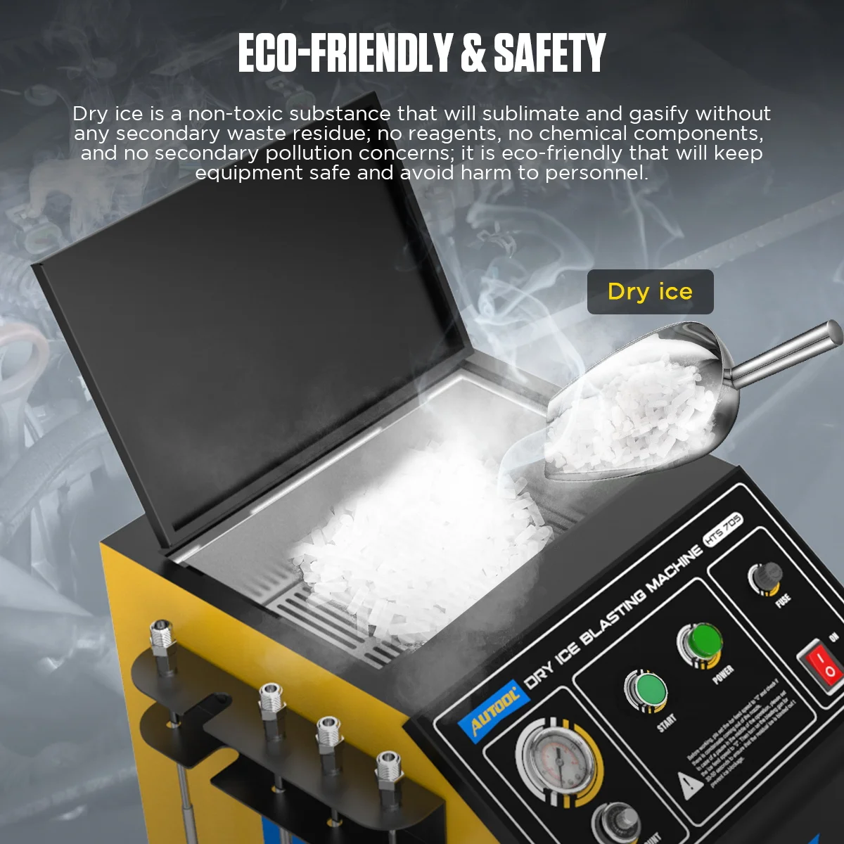 Wholesale AUTOOL HTS705 110V 220V Auto Car Dry Ice Blasting Cleaning Machine Blaster Carbon Cleaner