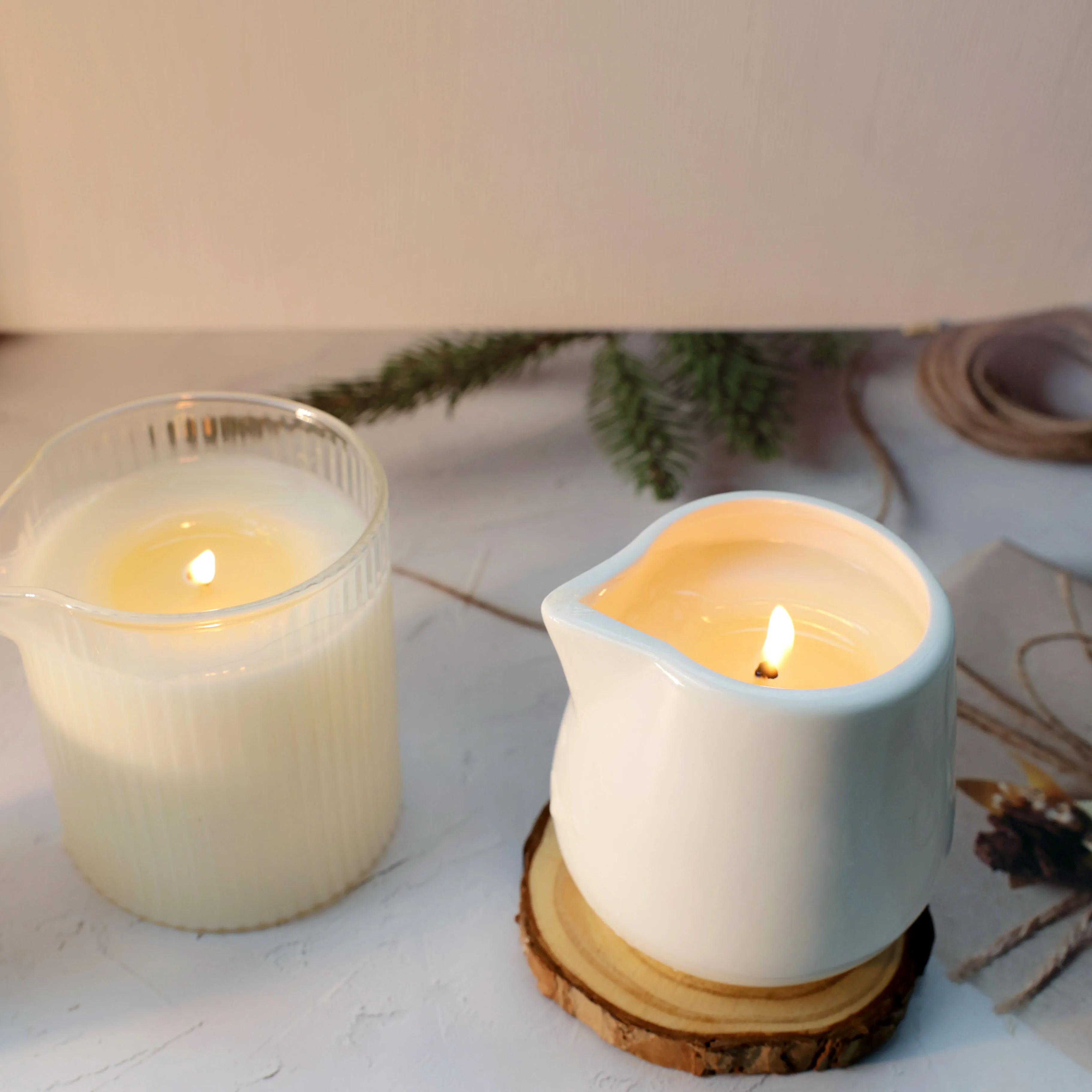 Wholesale Custom Unique White Essential Oil Ceramic Luxury Candle Jars