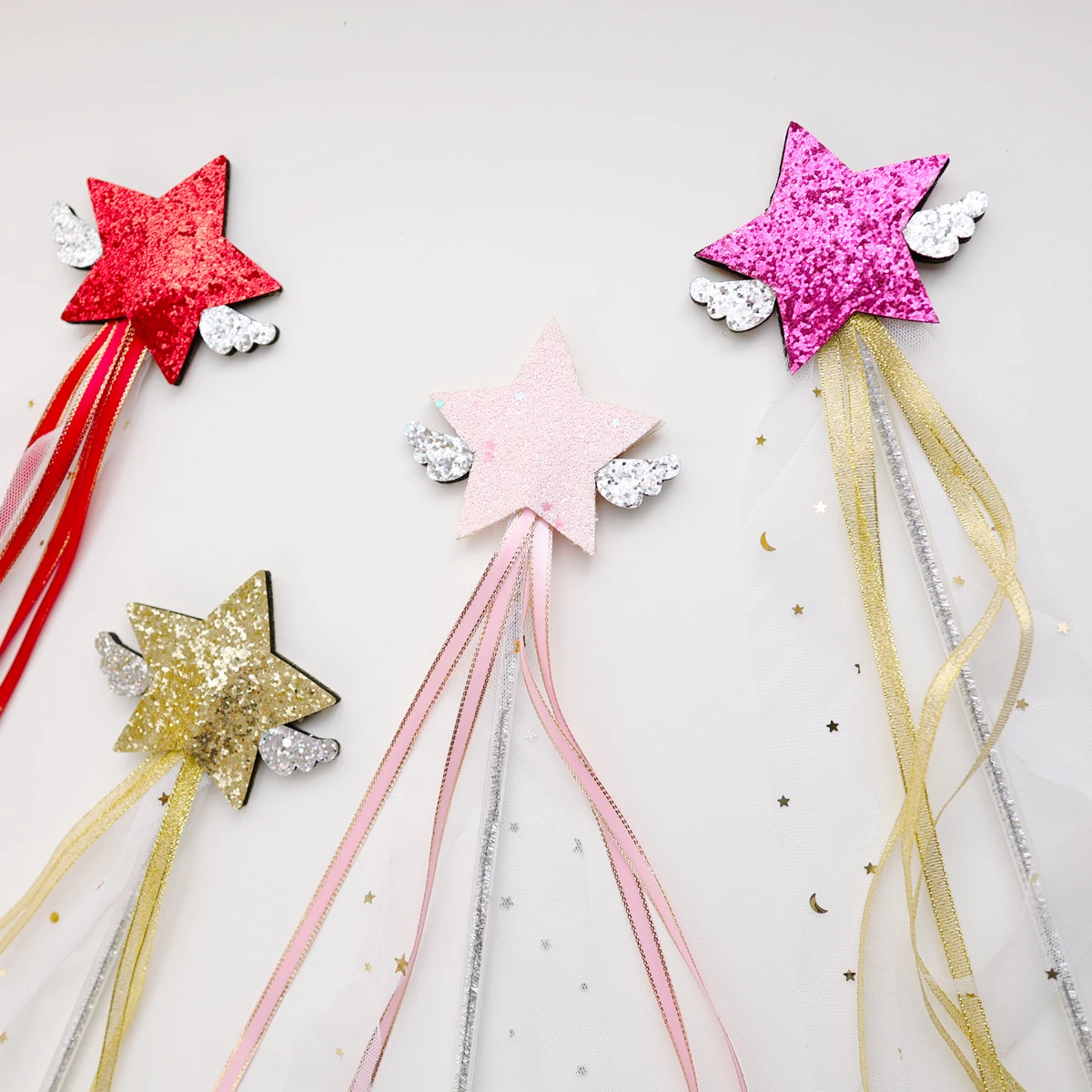 Princess Fairy Wands For Kids Star Wands Plastic Baby Glitter Stick ...