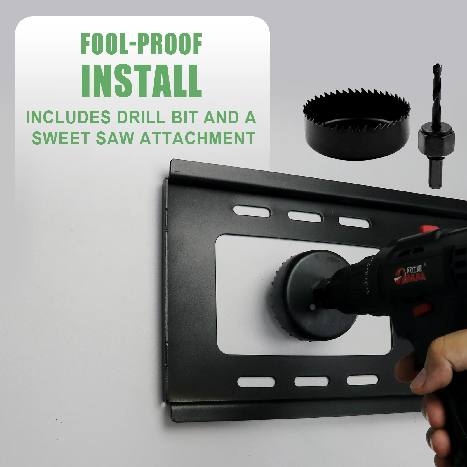 Cable Management VCELINK In-Wall Kit 2-Pack - TV Cord Hider With Hole Saw For Wall Mounted TVs Brush Wall Plate Cable