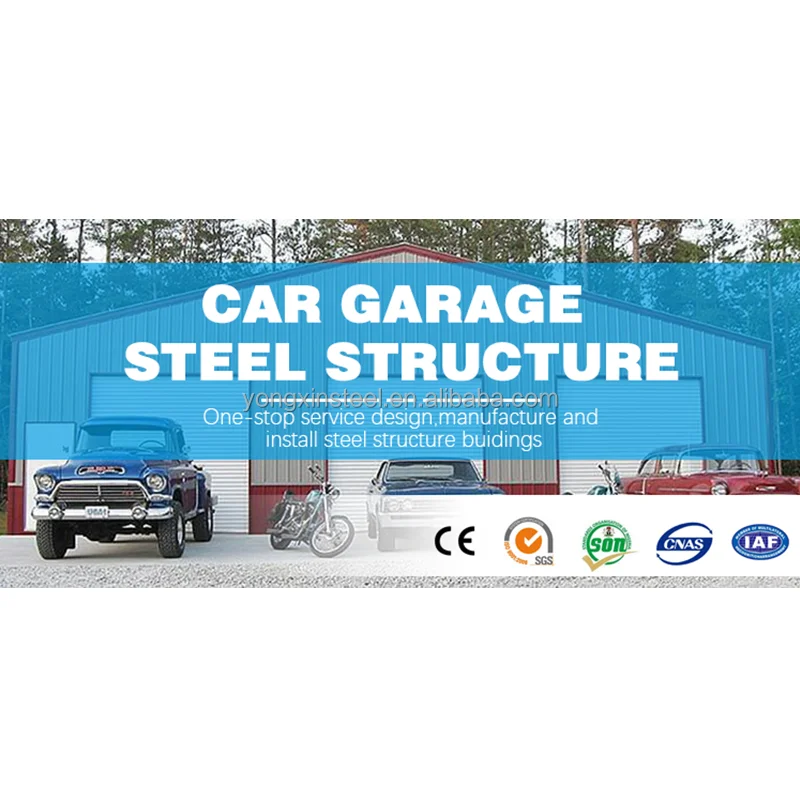 Metal Sheds Prefabricated Steel Frame Carport Durable Metal Garage Parking Lot Steel Structure Garage Building