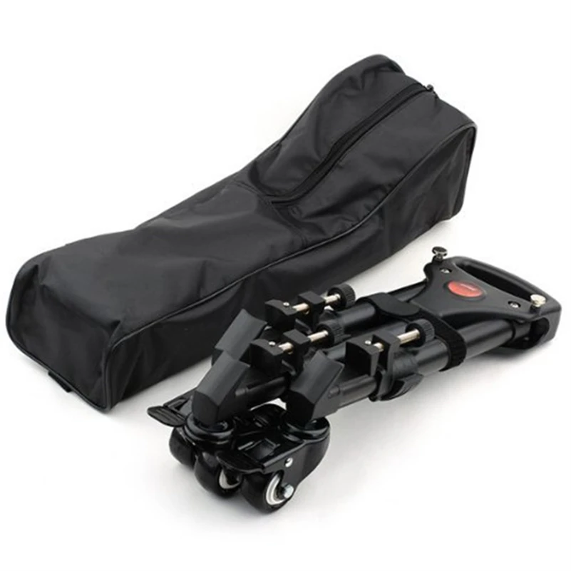 Yunteng YT-900 Dolly Tripé Profissional com 3 Rodas e Bolsa Portátil