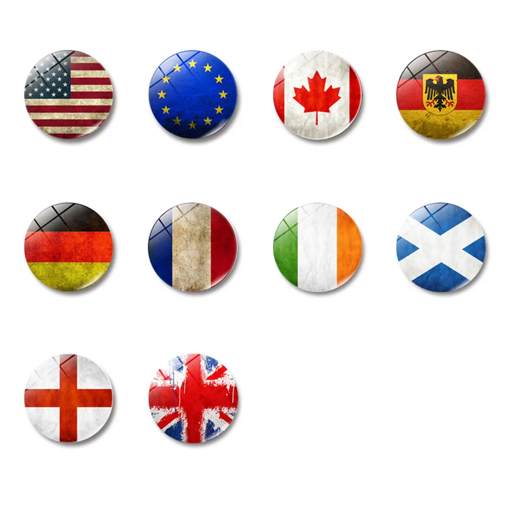 2026 Football World National Flags Souvenir Round Fridge Magnet Minimalist Home Decor Magnetic Fridge Magnet