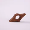 Walnut wood book-holding clips - one side with a curved bottom