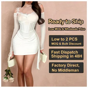 Custom Fashion Luxury Summer Backless Dresses White Corset Dress Wholesale Satin Lady Bodycon Mini Evening Dress for Women