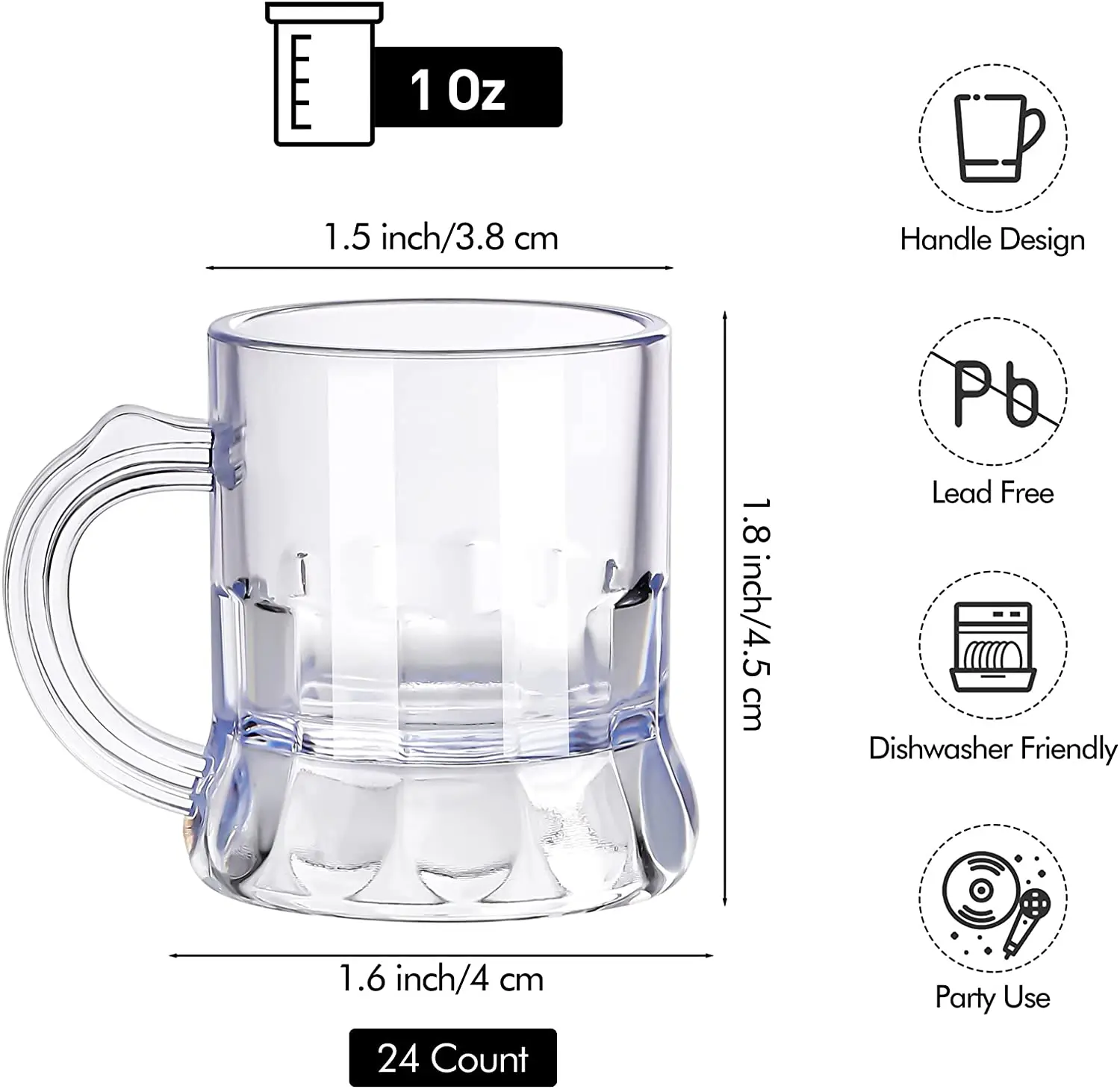 Mini Beer Mug Personalized Shot Glasses 1oz / 2oz Custom Logo Shot