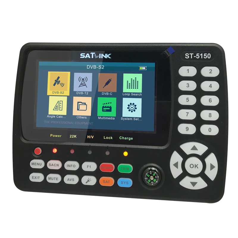 SATLINK ST-5150 DVB-S2/T2/C COMBO Satellite Finder Meter H.265 HEVC MPEG-4 QPSK 8PSK 16APSK SATELLITE TV RECEIVER ST-5155