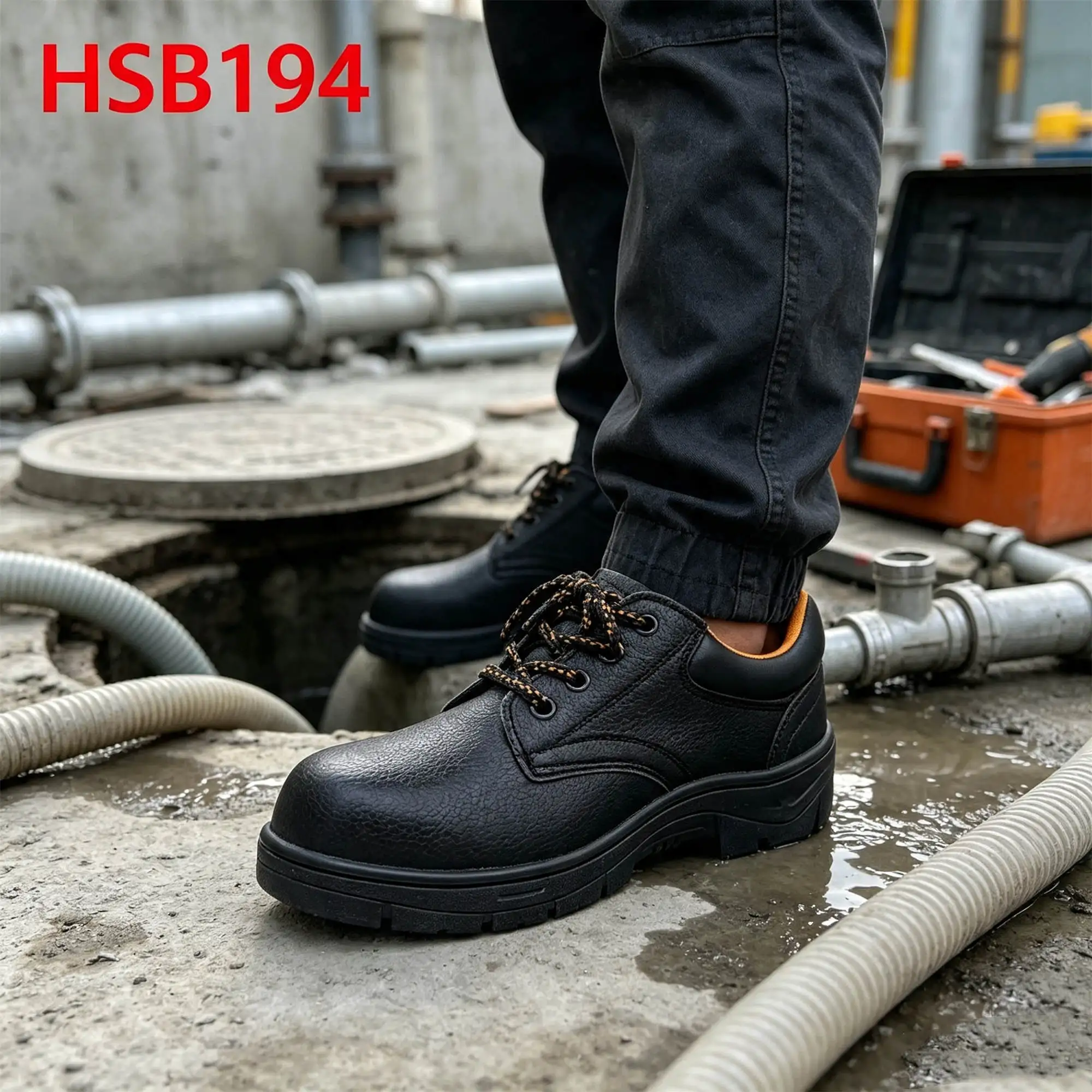 ZYF,Rebar Tying Rock Bottom Price Stitching Rubber Outsole Safety Shoes Heavy Industry Anti-grease Hua Singh Work Boots HSB194