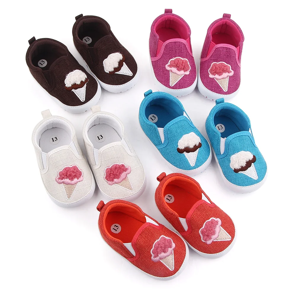 New Baby Shoes Solid Cute Ice Cream Breathable Casual Newborn Baby Toddler Shoes
