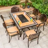 Tavolo barbecue da 150 cm e 6 sedie