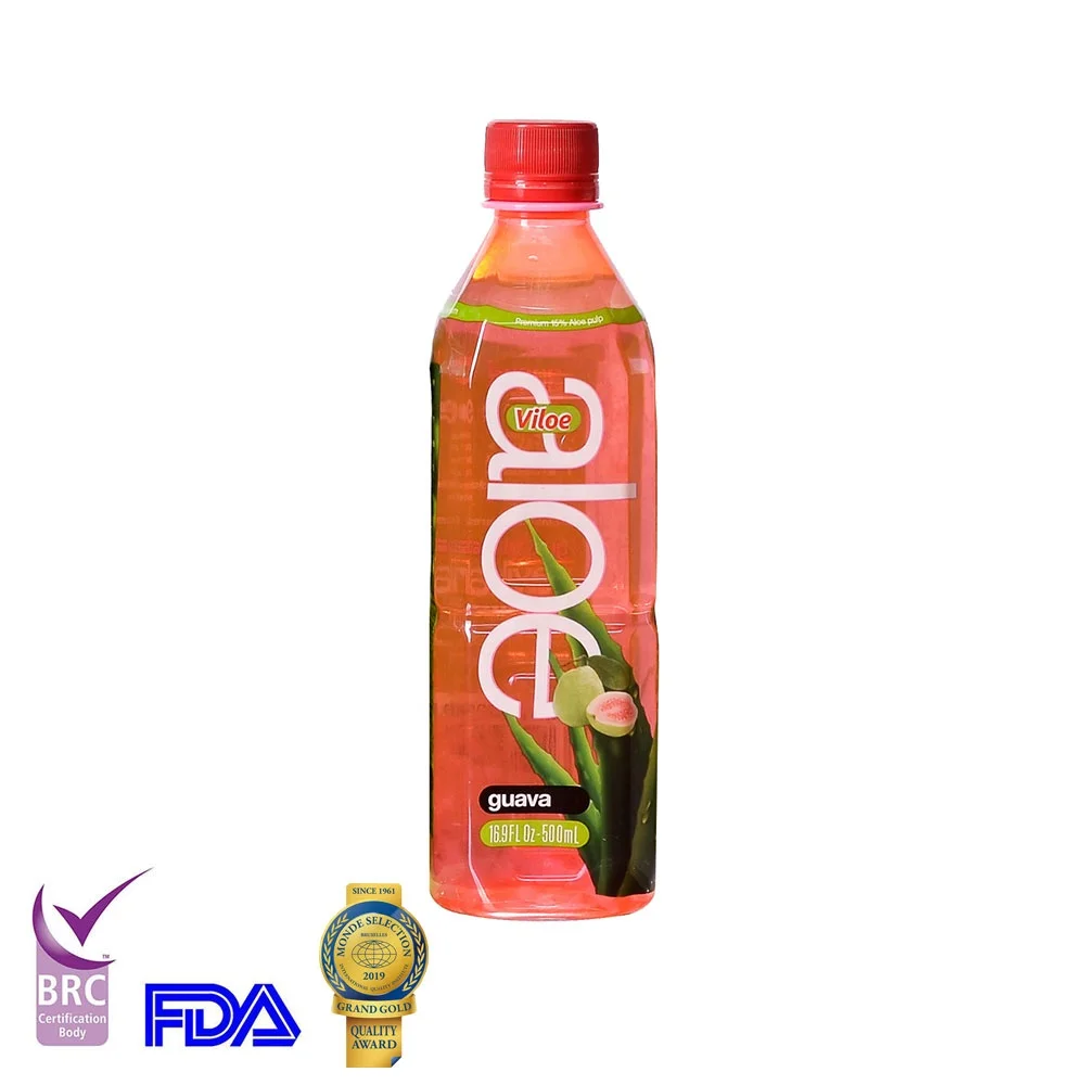 Viloe Organic Fruit Guava Flavored Aloe Vera Soft Drink with 10% Juice Pulp