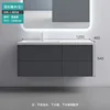 Mobile da bagno in rovere grigio scuro da 120 cm, lavabo a sinistra