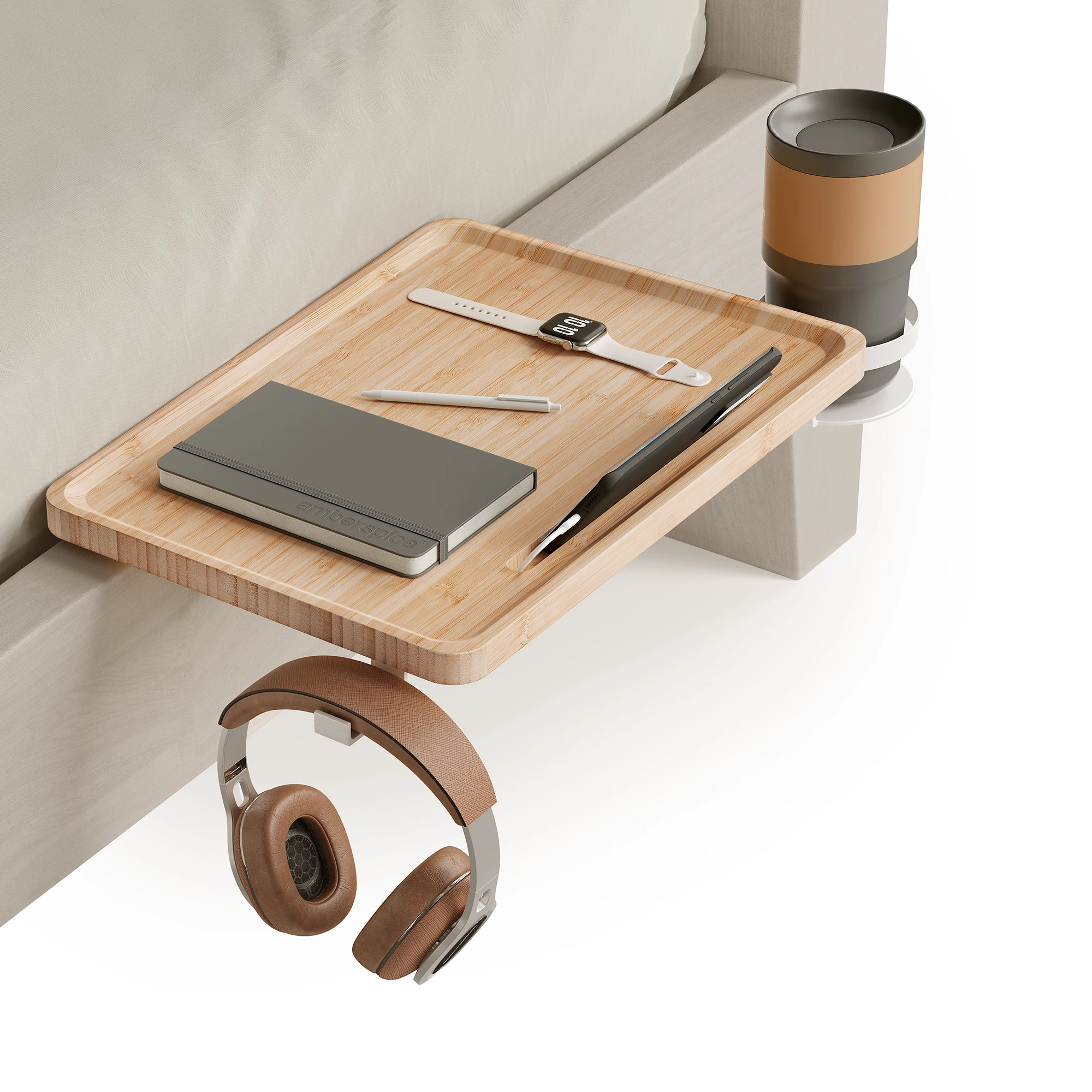 VASAGLE College Dorm Room Essentials Bedside Shelf for Top Bunk  Folding Bedside Shelf Clip on Bedside Table