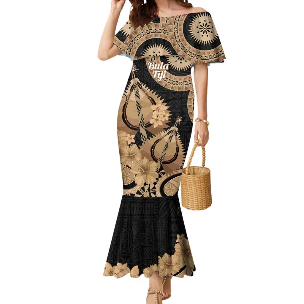 Fiji Design Ladies Long Dress off Shoulder Fijian Tapa Print New Fiji  Design Puletasi Elegant Woman Dress| Alibaba.com