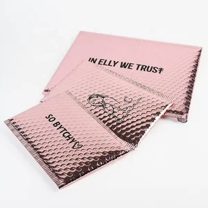 Custom Printed Recycled Express Mailer Bag Durable Shockproof Metallic Poly Bubble Envelope a New Era Mailing Bags for Shipping